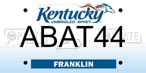 ABAT44 Kentucky License Plate