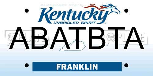 ABATBTA Kentucky License Plate