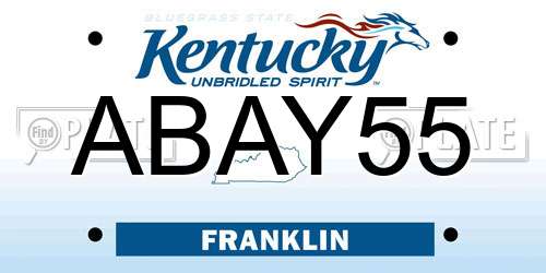 ABAY55 Kentucky License Plate