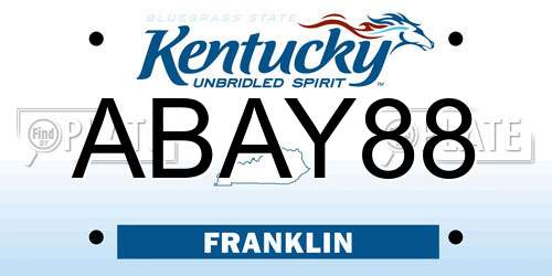 ABAY88 Kentucky License Plate
