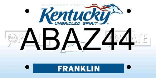 ABAZ44 Kentucky License Plate