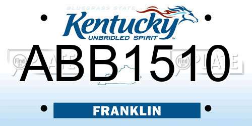 ABB1510 Kentucky License Plate