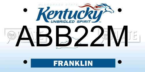 ABB22M Kentucky License Plate