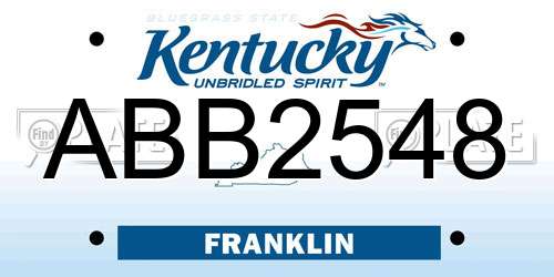 ABB2548 Kentucky License Plate