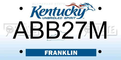 ABB27M Kentucky License Plate