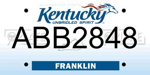 ABB2848 Kentucky License Plate