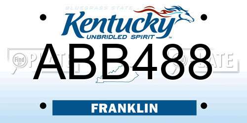 ABB488 Kentucky License Plate