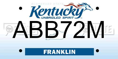 ABB72M Kentucky License Plate