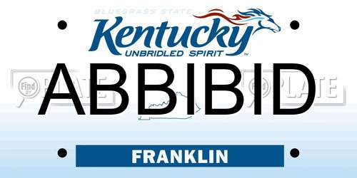 ABBIBID Kentucky License Plate