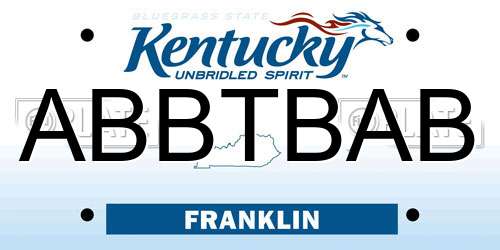 ABBTBAB Kentucky License Plate