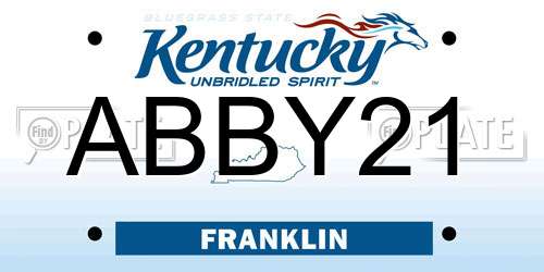 ABBY21 Kentucky License Plate