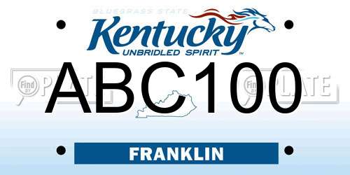 ABC100 Kentucky License Plate