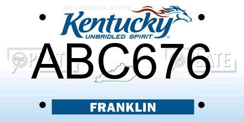 ABC676 Kentucky License Plate