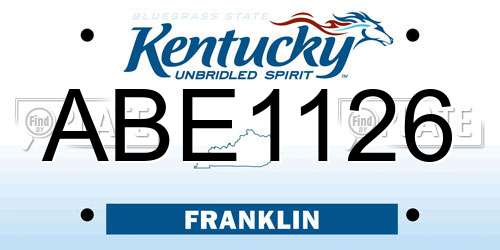 ABE1126 Kentucky License Plate