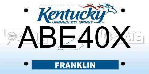 ABE40X Kentucky License Plate