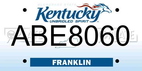 ABE8060 Kentucky License Plate