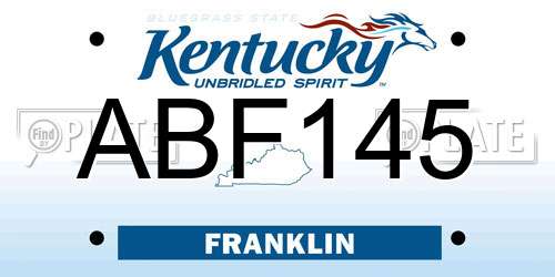 ABF145 Kentucky License Plate