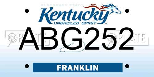 ABG252 Kentucky License Plate