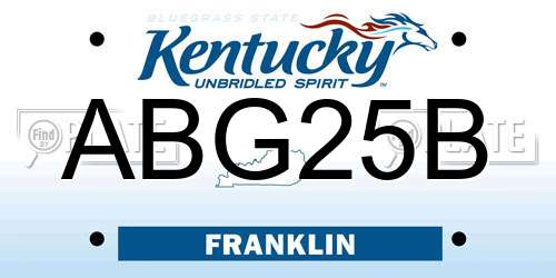 ABG25B Kentucky License Plate