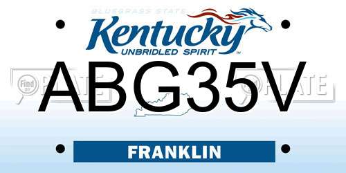 ABG35V Kentucky License Plate