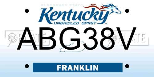 ABG38V Kentucky License Plate
