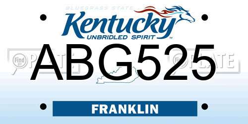 ABG525 Kentucky License Plate