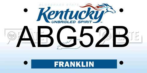 ABG52B Kentucky License Plate