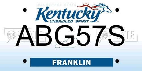 ABG57S Kentucky License Plate