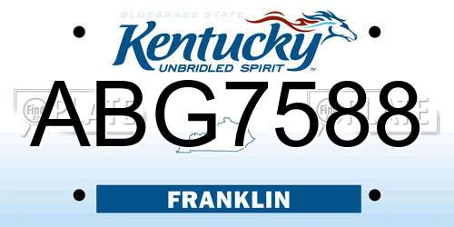 ABG7588 Kentucky License Plate