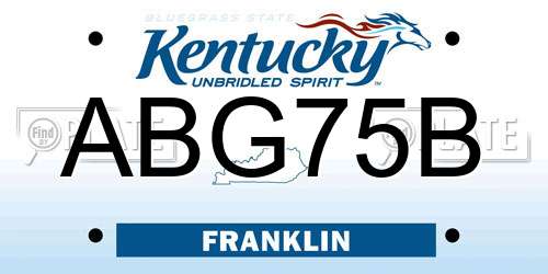 ABG75B Kentucky License Plate