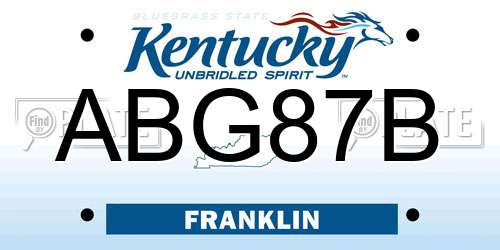 ABG87B Kentucky License Plate