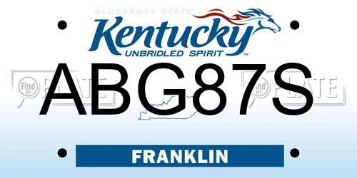 ABG87S Kentucky License Plate