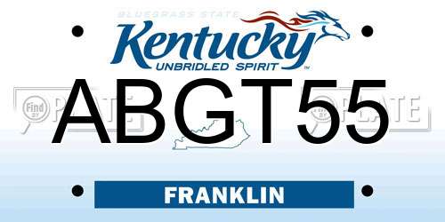 ABGT55 Kentucky License Plate