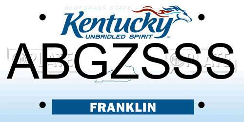 ABGZSSS Kentucky License Plate