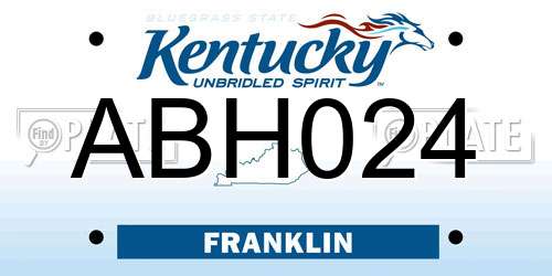 ABH024 Kentucky License Plate
