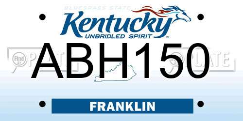 ABH150 Kentucky License Plate