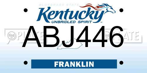 ABJ446 Kentucky License Plate