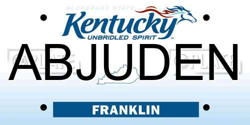ABJUDEN Kentucky License Plate
