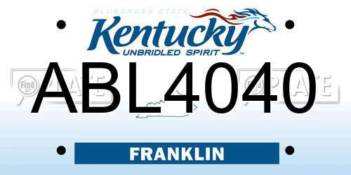 ABL4040 Kentucky License Plate