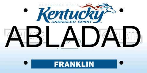 ABLADAD Kentucky License Plate