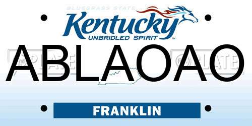ABLAOAO Kentucky License Plate