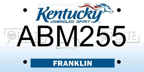 ABM255 Kentucky License Plate