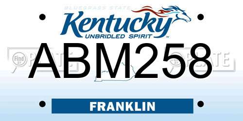 ABM258 Kentucky License Plate