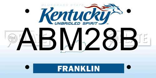 ABM28B Kentucky License Plate