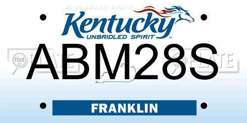 ABM28S Kentucky License Plate