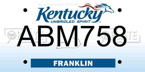 ABM758 Kentucky License Plate