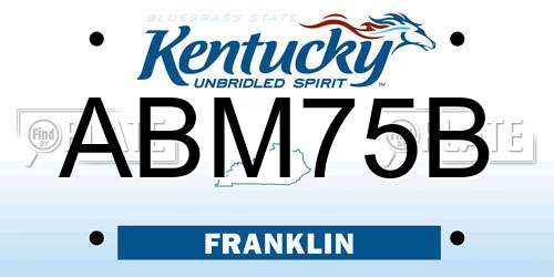 ABM75B Kentucky License Plate