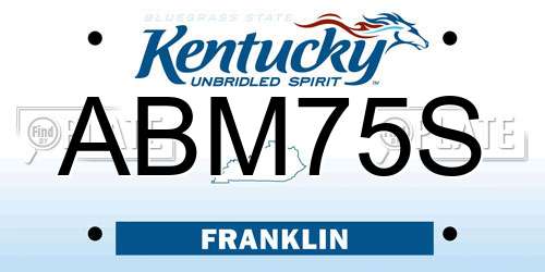 ABM75S Kentucky License Plate