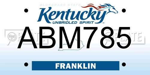 ABM785 Kentucky License Plate