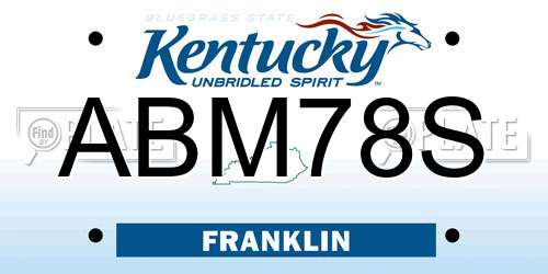 ABM78S Kentucky License Plate